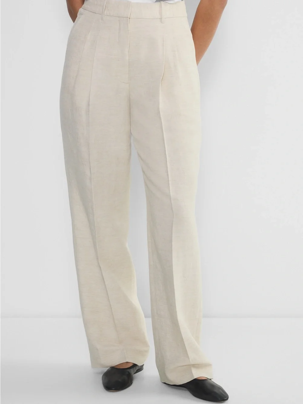 Aritzia Wilfred The Effortless Pant Linen Blend Pleated Front